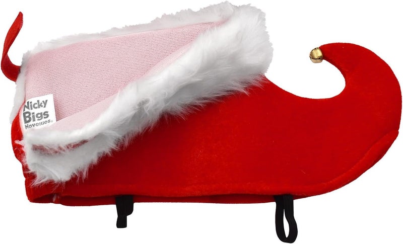 Nicky Bigs Novelties Unisex Adult Christmas Santa Red and White Elf Shoes Jingle Bells Shoe Covers Costume Accessory - Image 5